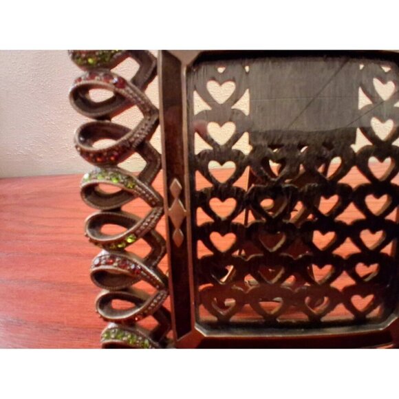 Frame Picture Photo Tizo Italy Jeweled Heart Swarovski Crystal Small Signed Vtg - Picture 4 of 6